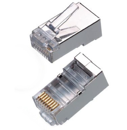 LEXI-Net Konektor RJ45 8/8 50u drát/licna kulatá FTP CAT6 - otvor pro vodič 1,3mm