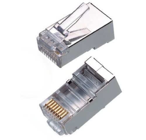 LEXI-Net Konektor RJ45 8/8 50u drát/licna kulatá FTP CAT6 - otvor pro vodič 1,3mm