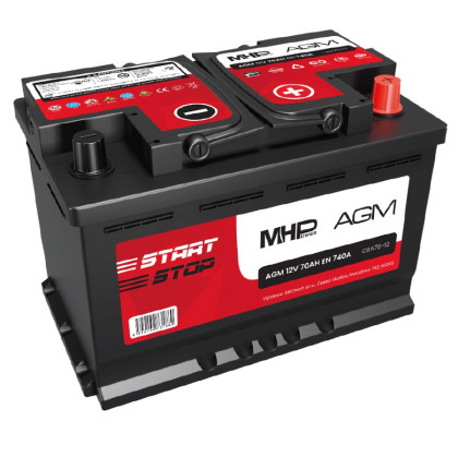 MHPower CBA70-12 autobaterie AGM 12V 70Ah 740A Start-Stop