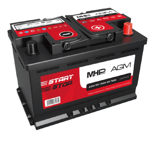 MHPower CBA70-12 autobaterie AGM 12V 70Ah 740A Start-Stop