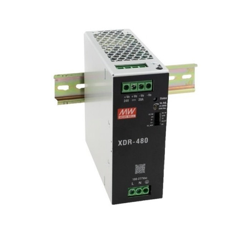 MEAN WELL XDR-480-24 Průmyslový prémiový zdroj na DIN lištu 480W 24V MEAN WELL XDR-480-24 Průmyslový prémiový zdroj na DIN lištu 480W 24V