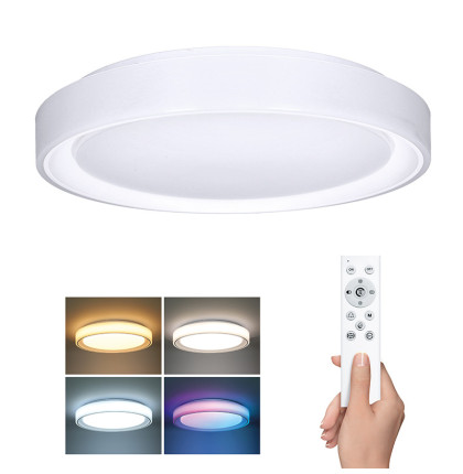 Solight LED osvětlení s dálkovým ovladačem Floco, 30W + 6W RGB, 2100lm, 40cm, změna chromatičnosti, stmívatelné