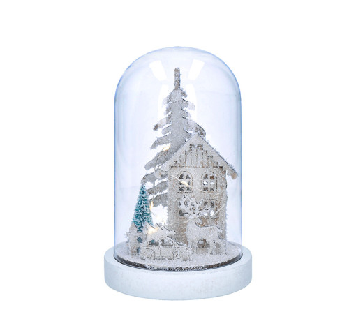 Solight LED vánoční dekorace, zasněžená krajina s domkem, 18cm, 10x LED, 2x AAA Solight LED vánoční dekorace, zasněžená krajina s domkem, 18cm, 10x LED, 2x AAA