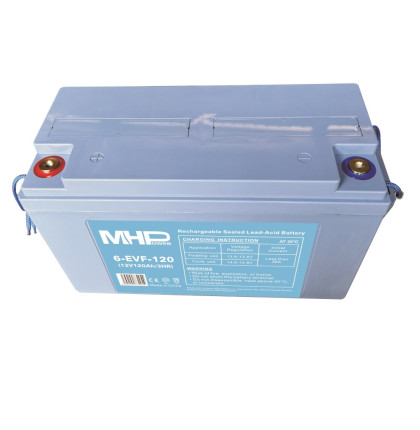 MHPower 6-EVF-120 Trakční gelová baterie 12V/120Ah, Terminál T2 - M8, Deep Cycle