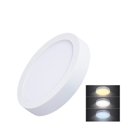 Solight LED mini panel CCT, přisazený, 12W, 900lm, 3000K, 4000K, 6000K, kulatý
