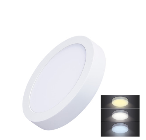 Solight LED mini panel CCT, přisazený, 12W, 900lm, 3000K, 4000K, 6000K, kulatý