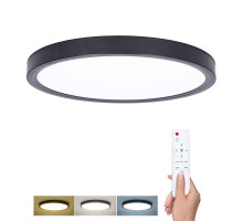 Solight LED osvětlení s dálkovým ovladačem Estela Black, 60W, 4500lm, 50cm, změna chromatičnosti, stmívatelné