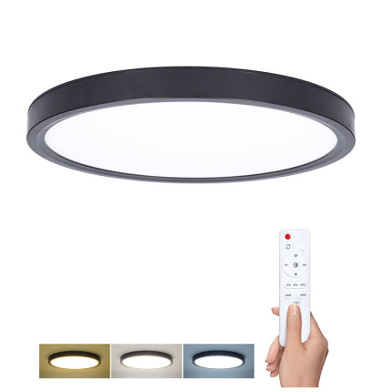 Solight LED osvětlení s dálkovým ovladačem Estela Black, 60W, 4500lm, 50cm, změna chromatičnosti, stmívatelné