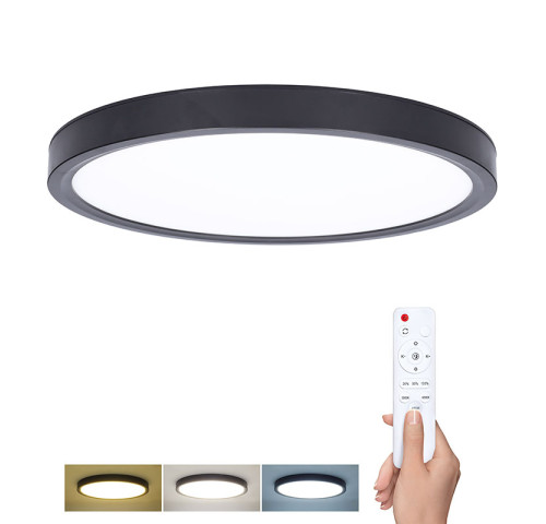 Solight LED osvětlení s dálkovým ovladačem Estela Black, 60W, 4500lm, 50cm, změna chromatičnosti, stmívatelné