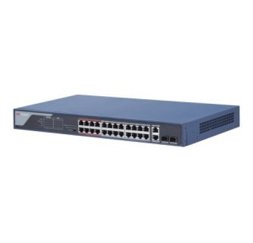 DS-3E0326P-E(B) 24x POE | 24 x 100 Mb | 2x 1Gb Combo port | výkon 370 W | bez managementu…