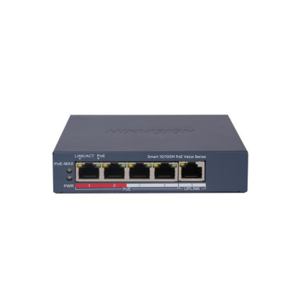 DS-3E1105P-EI/M 4×PoE | 1×FastEthernet | výkon45W | smart managed | dosah až300m /100Mb