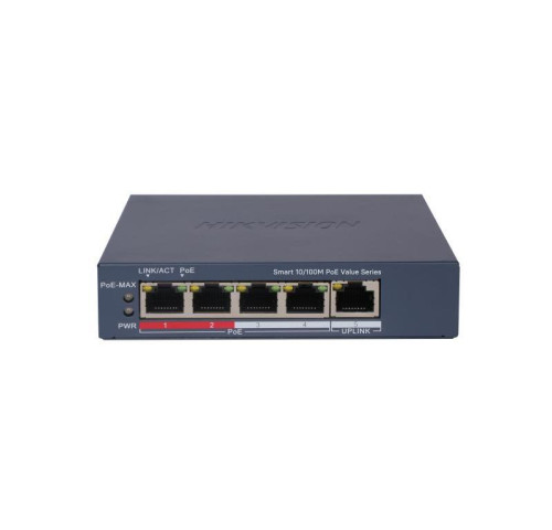 DS-3E1105P-EI/M 5 portový switch - 4x PoE 30W 100Mbps + 1x uplink RJ-45 10/100Mbps, PoE…