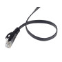 PremiumCord Plochý patch kabel UTP RJ45-RJ45 CAT6 20m černá