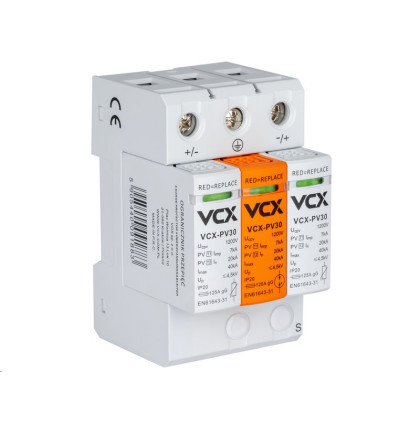 Přepěťová ochrana VCX PV30 DC třída T1T2 (B+C) 3P 1200V 7kA Přepěťová ochrana VCX PV30 DC třída T1T2 (B+C) 3P 1200V 7kA