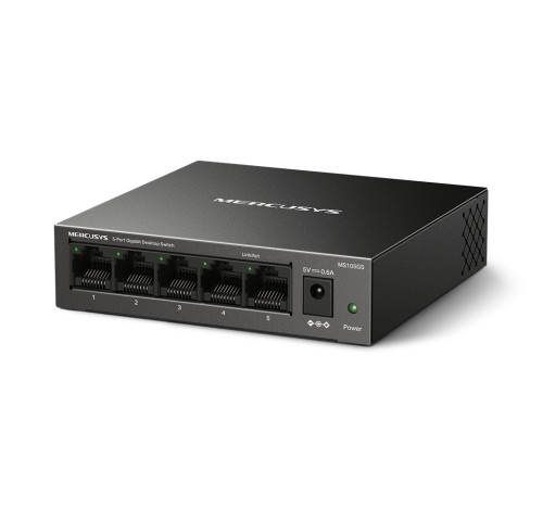 Switch TP-Link Mercusys MS105GS 5x GLAN, kov Switch TP-Link Mercusys MS105GS 5x GLAN, kov