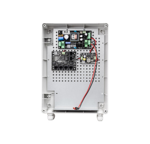 BCS-UPS/IP4/Z/E-S Zálohovaný PoE switch ve venkovním boxu, celkový výkon 72W, 4x RJ-45…