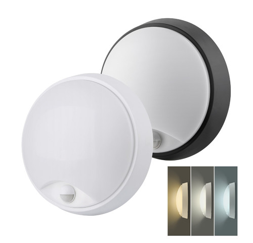 Solight LED venkovní osvětlení se senzorem a nastavitelnou CCT, 18W, 1800lm, 22cm, 2v1 - bílý a černý kryt Solight LED venkovní osvětlení se senzorem a nastavitelnou CCT, 18W, 1800lm, 22cm, 2v1 - bílý a černý kryt