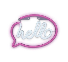 Dekorativní LED neon Hello růžovo bílé