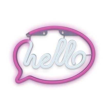 Dekorativní LED neon Hello růžovo bílé