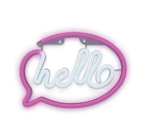 Dekorativní LED neon Hello růžovo bílé