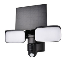 Solight LED solární osvětlení se senzorem, 9W, 850lm, 4000K, Li-Ion, černá