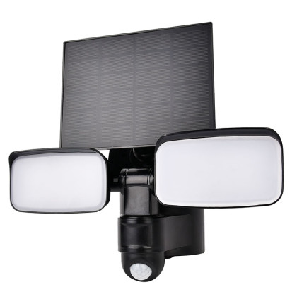 Solight LED solární osvětlení se senzorem, 9W, 850lm, 4000K, Li-Ion, černá