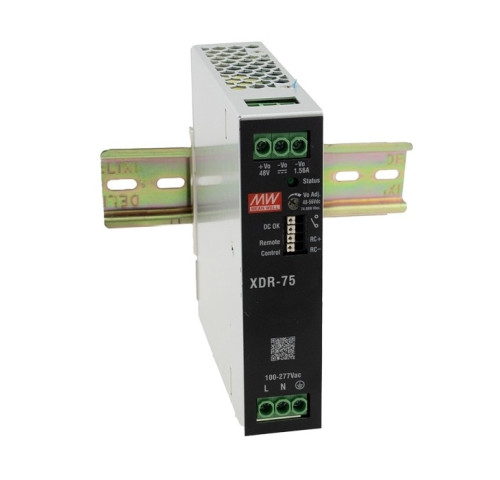 MEAN WELL XDR-75-24 Průmyslový prémiový zdroj na DIN lištu 75W 24V MEAN WELL XDR-75-24 Průmyslový prémiový zdroj na DIN lištu 75W 24V