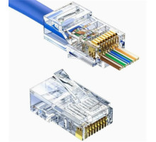 LEXI-Net Konektor RJ45 8/8 30u drát kulatý 5e UTP - průchozí LEXI-Net Konektor RJ45 8/8 30u drát kulatý 5e UTP - průchozí