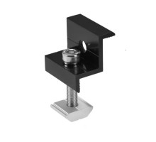 Držák koncový 30-35mm ČERNÝ pro solární panely na lištu, hliníkový