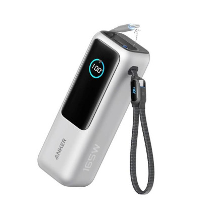Powerbanka Anker 25000mAh, 165W s kabelem USB-C stříbrná