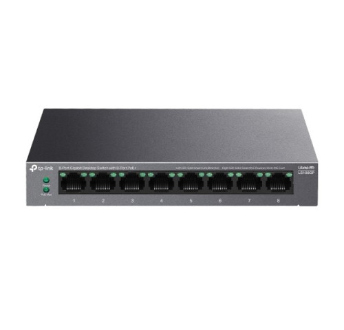 Switch TP-Link LS108GP 8x GLan s PoE+, 62W, kov