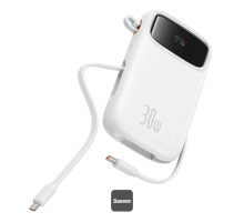 Powerbanka Baseus Qpow2 20000mAh, 30W, s kabelem USB-C bílá