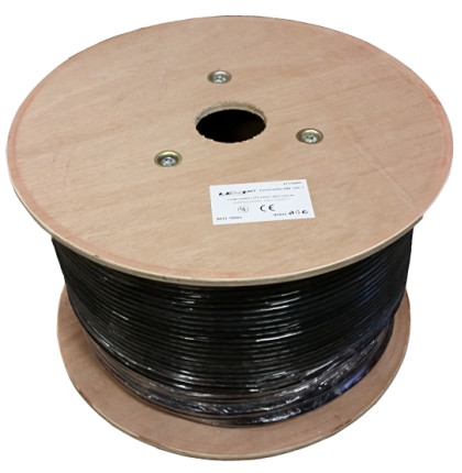 LEXI-Net instalační kabel S/FTP CAT 7 23AWG venkovní dvouplášť PVC+PE 500m cívka černý