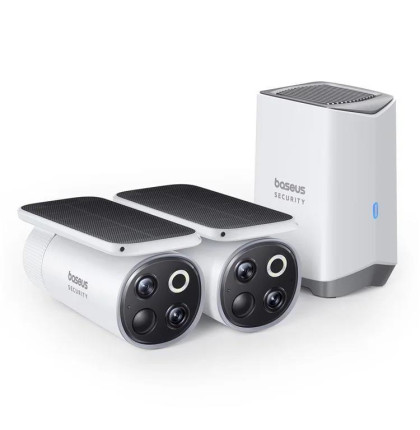 Venkovní kamera Baseus Security S1 Pro 3K (sada 2ks+centrální stanice) bílá