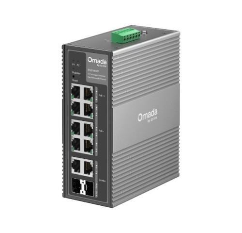 Switch TP-Link IES210GPP průmyslový, 2x SFP combo, 8x GLan s Poe+, 240W, DIN, Omáda SDN