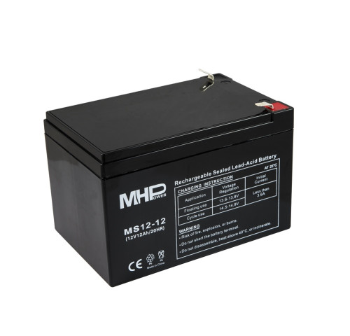 MHPower MS12-12 olověný akumulátor AGM 12V/12Ah, Faston F2 - 6,3mm MHPower MS12-12 olověný akumulátor AGM 12V/12Ah, Faston F2 - 6,3mm
