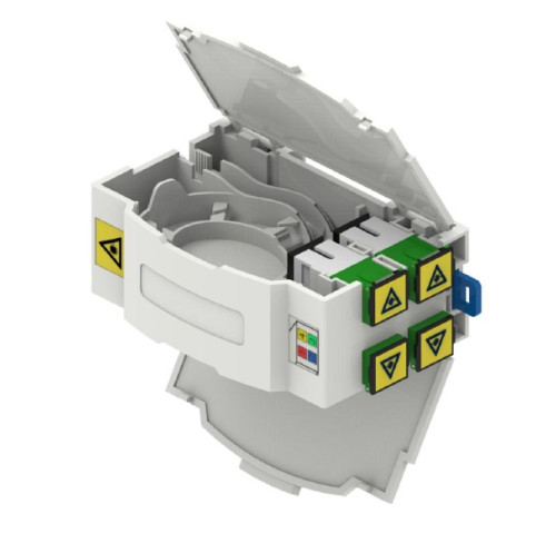 DIN BOX 4*SC Simplex, plastový, držáčky na och. svárů