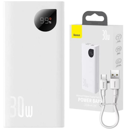 Powerbanka Baseus Adaman2 10000mAh, 30W bílá