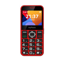 Telefon myPhone Halo 3 Senior červený s nabíjecím stojánkem