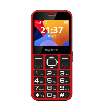 Telefon myPhone Halo 3 Senior červený s nabíjecím stojánkem