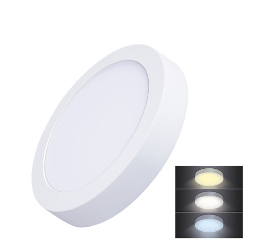 Solight LED mini panel CCT, přisazený, 18W, 1530lm, 3000K, 4000K, 6000K, kulatý