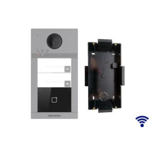 DS-KV8213-WME1(B)/Flush Dveřní stanice s kamerou a 2x tlačítkem, WIFI, zápustná montáž, antivandal…