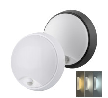 Solight LED venkovní osvětlení se senzorem a nastavitelnou CCT, 18W, 1350lm, 22cm, 2v1 - bílý a čern