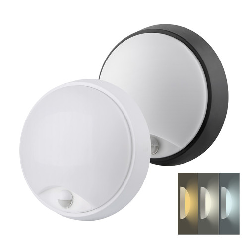 Solight LED venkovní osvětlení se senzorem a nastavitelnou CCT, 18W, 1350lm, 22cm, 2v1 - bílý a černý kryt