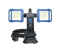Solight duální přenosný LED reflektor se zásuvkou, 2x30W, 5400lm, 4000K, kabel se zástrčkou, IP54 Solight duální přenosný LED reflektor se zásuvkou, 2x30W, 5400lm, 4000K, kabel se zástrčkou, IP54