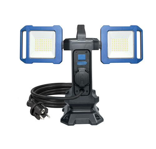 Solight duální přenosný LED reflektor se zásuvkou, 2x30W, 5400lm, 4000K, kabel se zástrčkou, IP54 Solight duální přenosný LED reflektor se zásuvkou, 2x30W, 5400lm, 4000K, kabel se zástrčkou, IP54