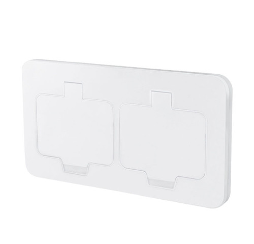 Solight vestavná podlahová dvojzásuvka, IP55, matná bílá, obdélníkové víčko Solight vestavná podlahová dvojzásuvka, IP55, matná bílá, obdélníkové víčko