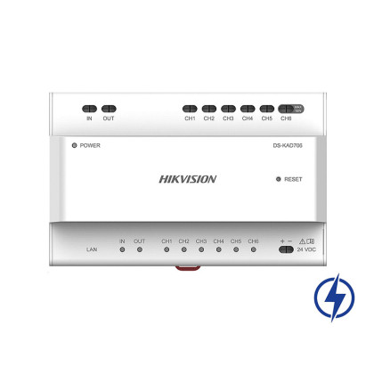 DS-KAD706Y Napaječ pro VDT, 1xRJ45, 6x2drát rozhraní, 2x rozhraní pro kaskádování DS…