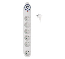 Solight PO62 přepěťová ochrana, 150J, 6 zásuvek, 1,5m, bílá