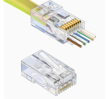 LEXI-Net Konektor RJ45 8/8 30u drát kulatý 6 UTP - průchozí LEXI-Net Konektor RJ45 8/8 30u drát kulatý 6 UTP - průchozí